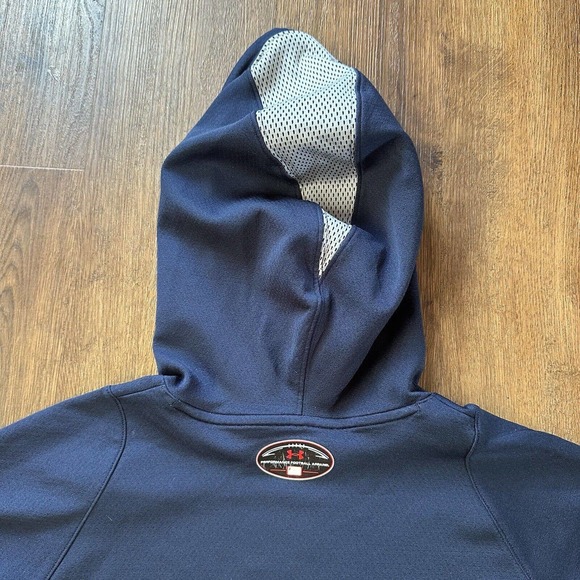 Under Armour Mens Hoodie Size Small Coldgear Navy Blue Pullover Football Active - Picture 9 of 12